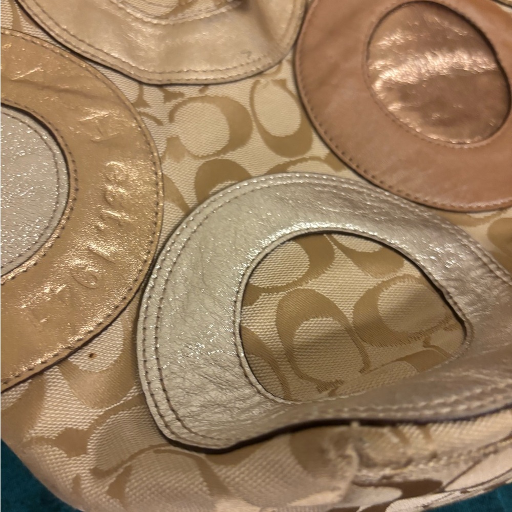 Coach Brown and Silver Signature Tote - Picture 10 of 12
